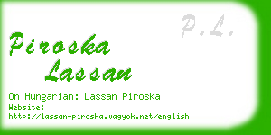 piroska lassan business card